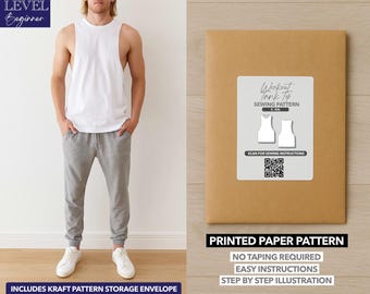 Herren Workout Tank Top Schnittmuster - Papiermuster (S-XXL)