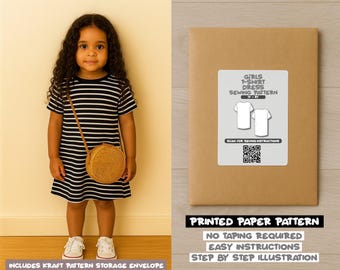 Girls T-Shirt Dress Printed Sewing Pattern – Paper Pattern (1Y–8Y)