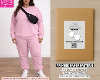 Plus Size Damen Sweatshirt Gedruckt Schnittmuster - Papiermuster (0XL-4XL)