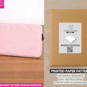Laptop Bag Printed Sewing Pattern – Paper Pattern (ONE SIZE)