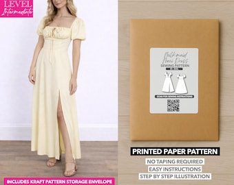 Milkmaid Maxi Dress Printed Sewing Pattern – Paper Pattern (XS–XXXL)