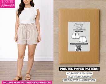 Paperbag Shorts Printed Sewing Pattern – Paper Pattern (XS–XXXL)
