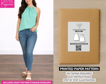 Halter Top Printed Sewing Pattern – Paper Pattern (XS–XXXL)