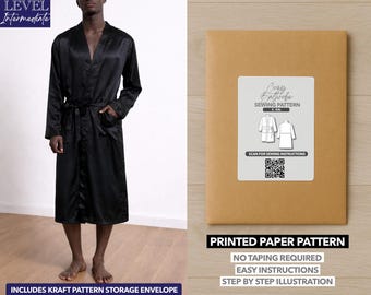 Herren Bademantel gedrucktes Schnittmuster - Papiermuster (S-XXL)