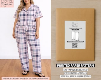 Patron de couture imprimé pantalon de pyjama femme grande taille - Patron en papier (0XL-4XL)