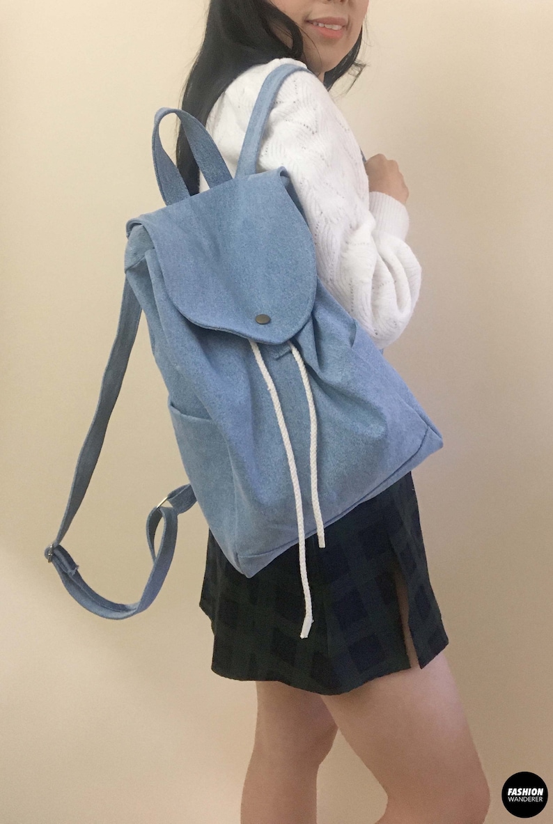 Backpack Sewing Pattern Bag PDF Pattern Denim Backpack Pattern Bag Sewing Pattern Easy Sewing Pattern Backpack PDF image 3