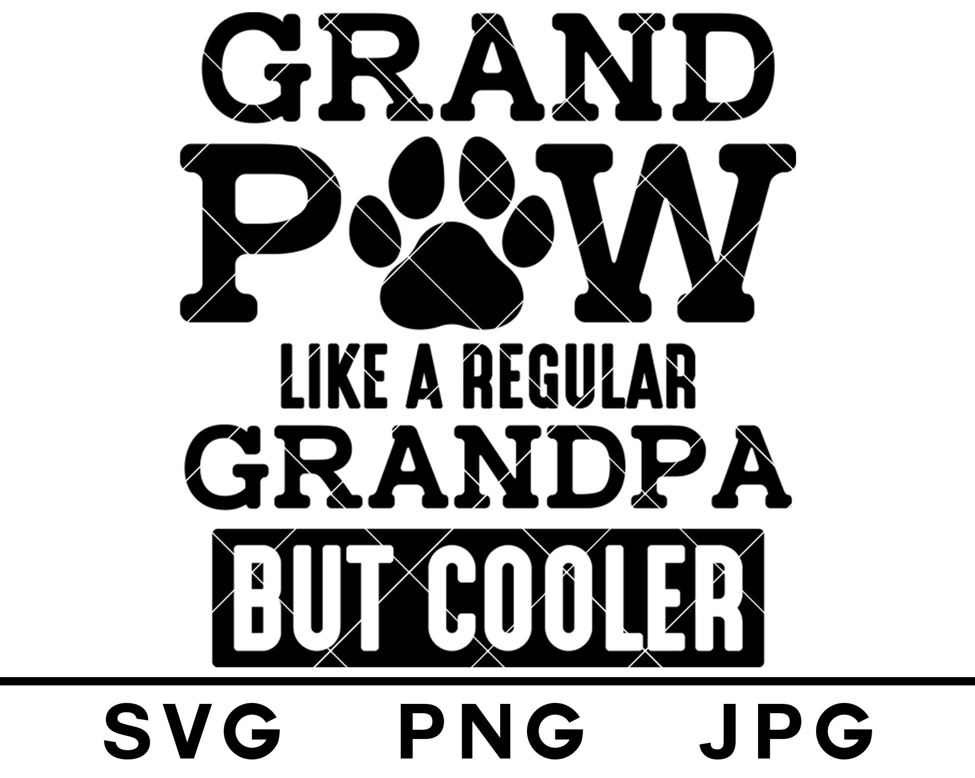 Grand Paw SVG Like A Grandpa But Cooler Pet Lover Dog Cat ...