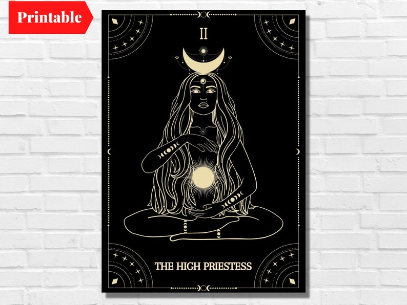 The High Priestess | Tarot Art Print | Tarot Card Print | Tarot Art ...