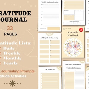 Gratitude Journal 2 Layouts Fillable Printable PDF Journaling, New Year  Resolution Mental Health, Self-improvement 