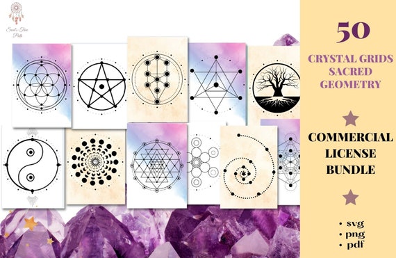 Crystal Grids/Sacred Geometry SVG Commercial License, Merkaba, manifestation, tree of life