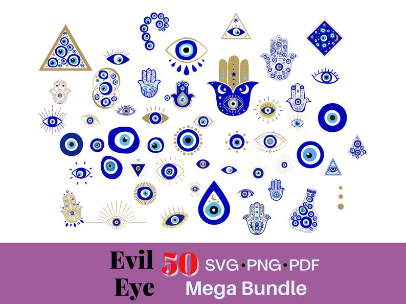 Evil Eye SVG Mega Bundle | Hamsa Hand SVG | Turkish Eye | Evil Eye ...