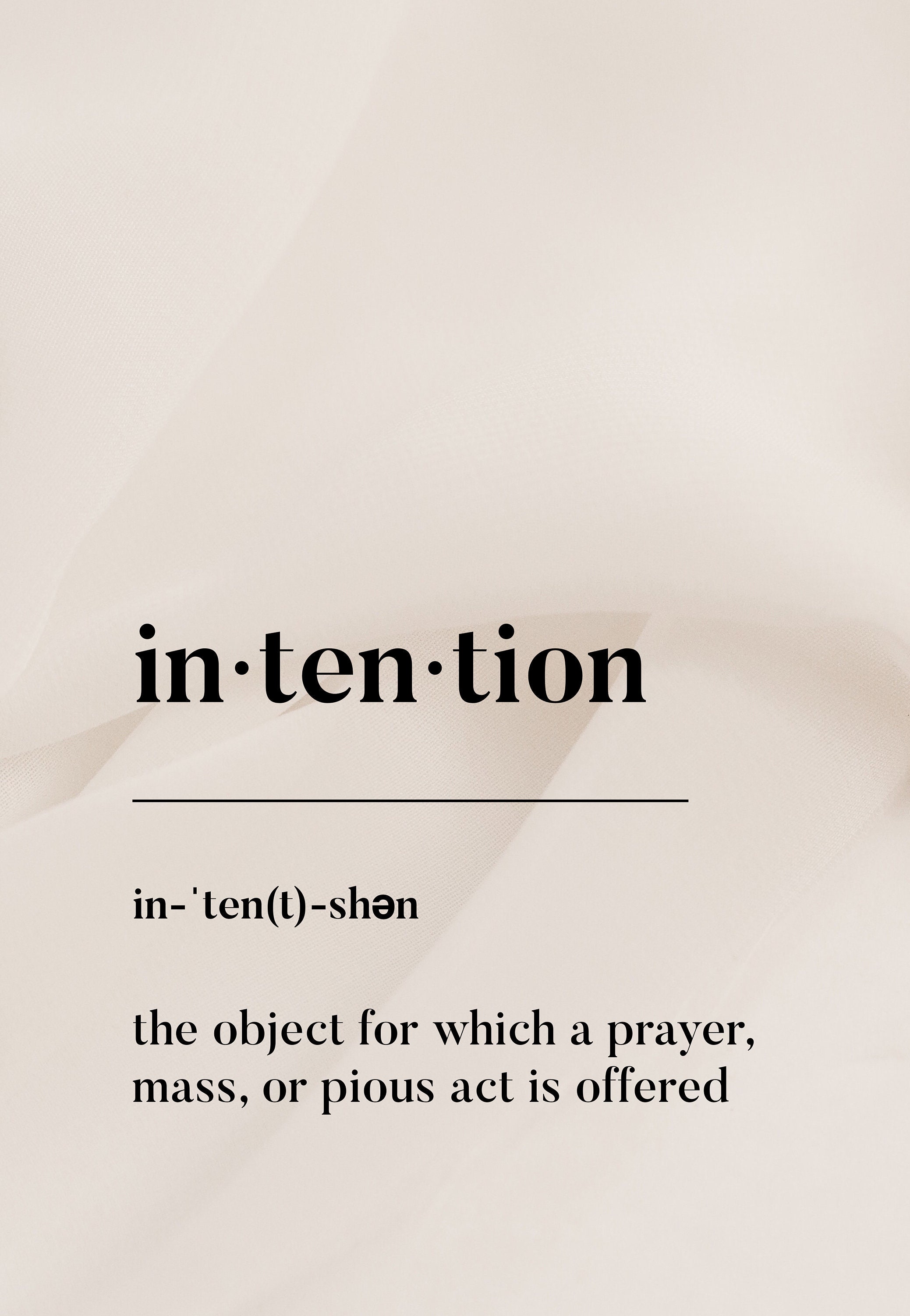 Word Definition Intention Digital Download Wall Etsy