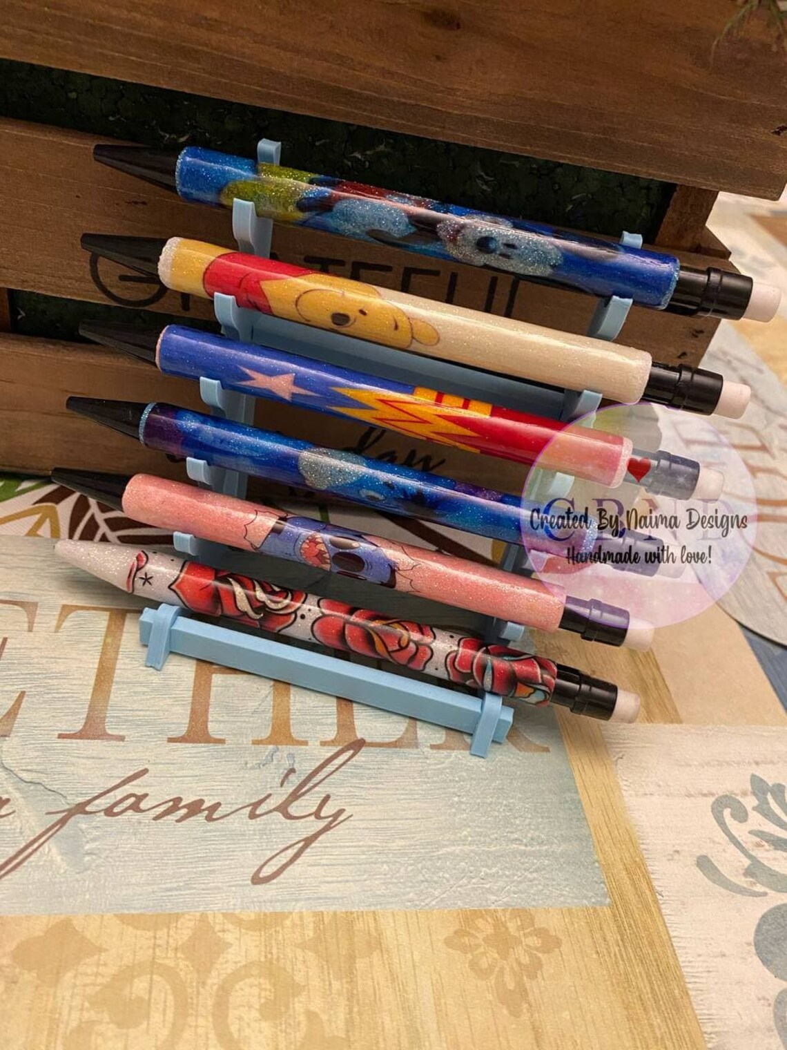 Epoxy Pens Stand Holds 6 Pens Pen Holder Epoxy Pens Etsy