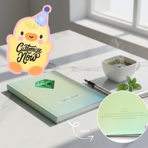 Diário personalizado do zodíaco Áries Diamante Touro Esmeralda Caderno com capa de pedra de nascimento Presente de astrologia Diário de escrita de nome personalizado