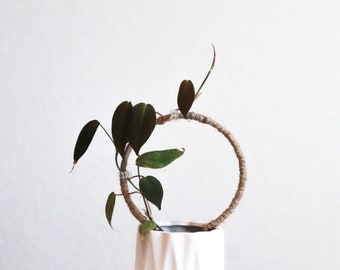 Small Jute Endless Copper Trellis, Trellis for Indoor Plant, Hoya Trellis, Indoor Plant Support, Round Copper Trellis, Circle Trellis