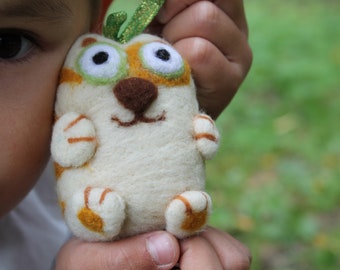 Needle Felted Cat, Needle Felted Cat Miniature, Wool Cat,  Cute Felted Cat, Christmas tree decoration, Hanging ornament,  Made in Ukraine