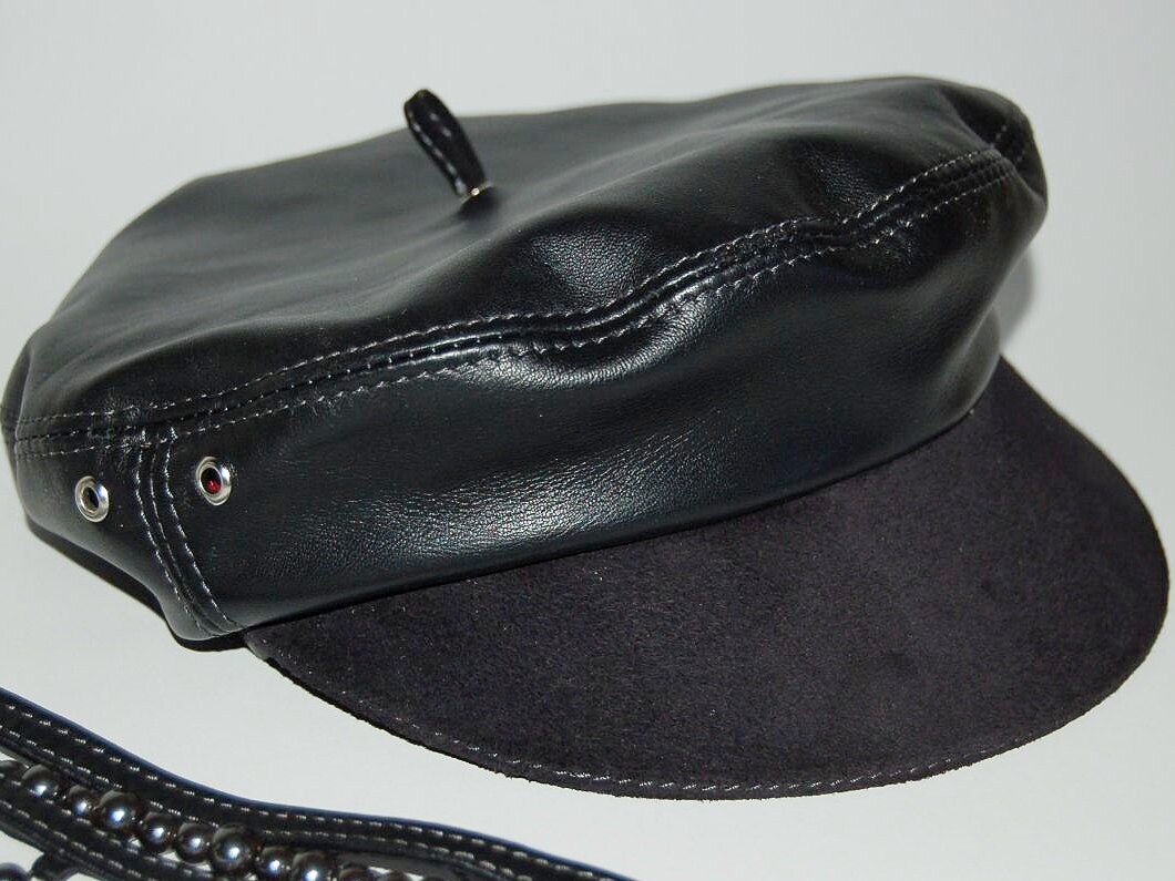 Genuine Leather Beret ,black Beret Cap,leather Hat,bohemian Style,beret ...