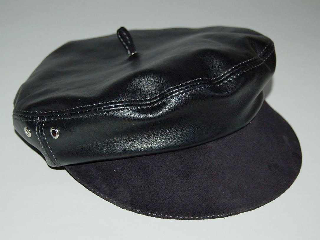Genuine Leather Beret ,black Beret Cap,leather Hat,bohemian Style,beret ...