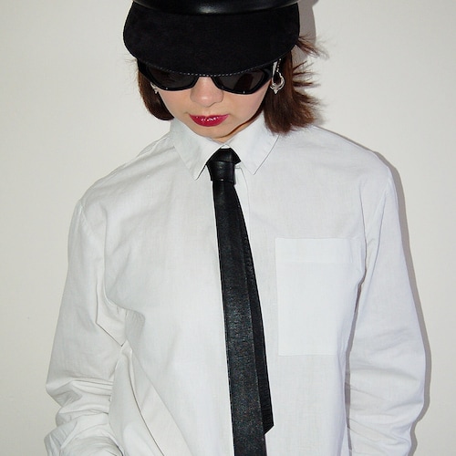 Genuine Leather Skinny Necktie: Vintage Style, Gift for Men/women