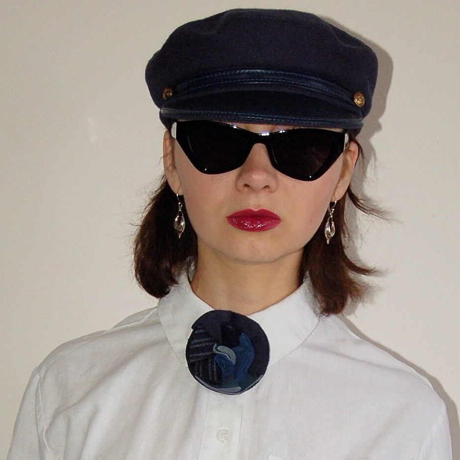Blue Wool Newsboy Cap: Women display picture 2