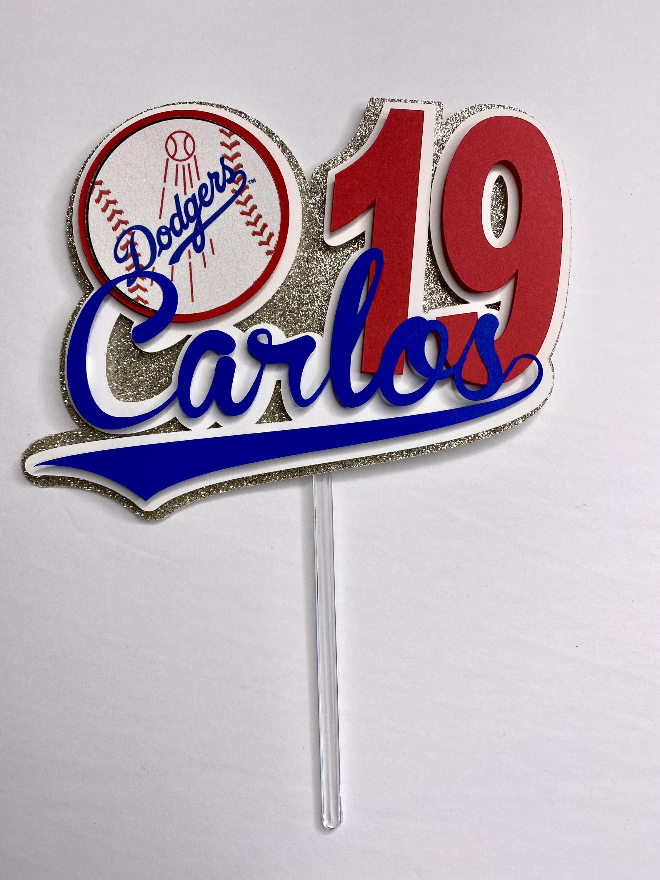 Dodgers, Dodgers Topper, Dodgers Cake Topper, 3D Cake Topper, Dodgers 3D Cake Topper, Baseball, Baseball Cake Topper