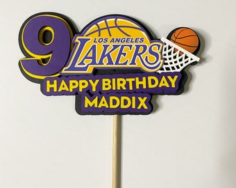 Lakers, Lakers Topper, Lakers Cake Topper, 3D Cake Topper, Lakers 3D Cake Topper, Basketball, Basketball Cake Topper, Kobe Cake Topper