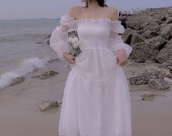 Long White Sundress - Etsy