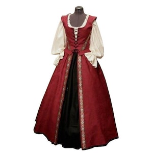 Medieval Victorian Renaissance Dress, Ren Faire Fantasy Goth Dress ...