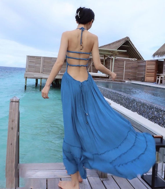 backless maxi dress boho