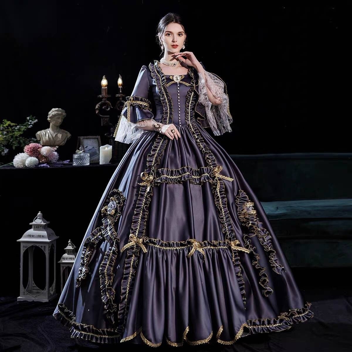 Women's Southern Belle Victorian Dress Gothic Rococo Masquerade Prom Dress  Marie Antoinette Wedding Ball Gown - Walmart.com