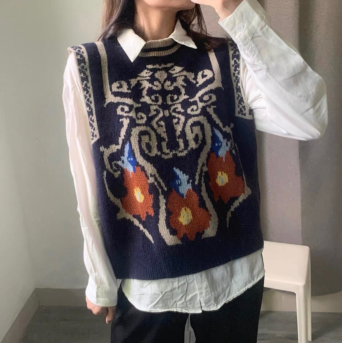 Y2K WOVEN TAPESTRY SWEATER | hartwellspremium.com