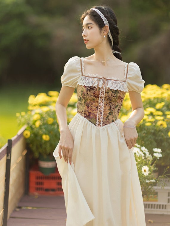 CORSET DRESS WITH LONG FLARED SKIRT MUSEUM MEMOIRS