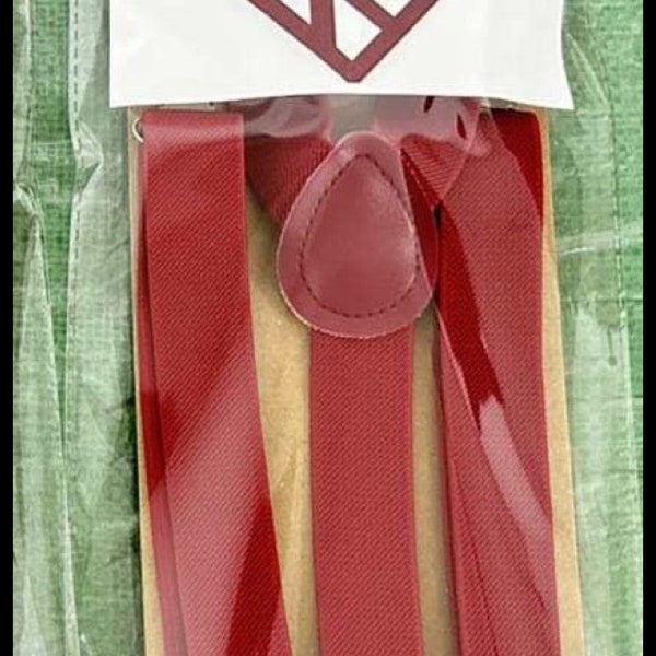 Mens Suspenders (RED WINE/BURGUNDY)