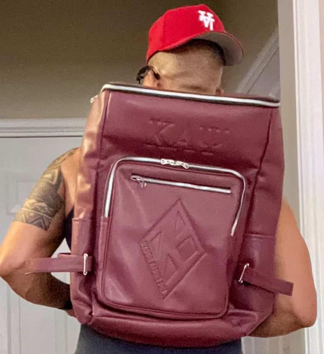 Kappa Alpha Psi Leather Backpack Bag