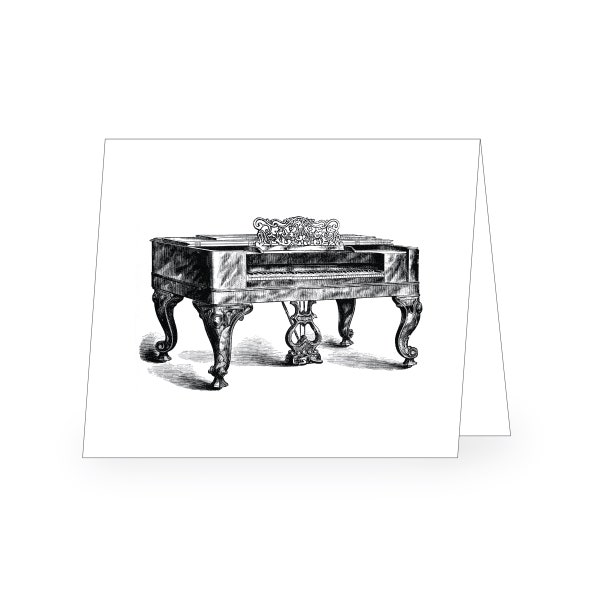 25 Antique Piano Notecards