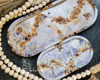 Natural Amethyst Geode Vanity Tray – Oval Catch-All Stone Design for Jewelry & More, Individually Made To Order Gift