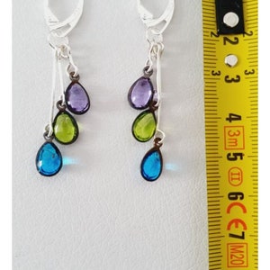 boucles d'oreilles pendantes en verre de Murano. image 2