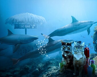 Ocean Pet Portrait: Seaside Adventure Photoshop Montage
