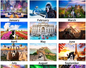 Custom Pet Photo Calendar: Unique Monthly Edits (Digital Edit)