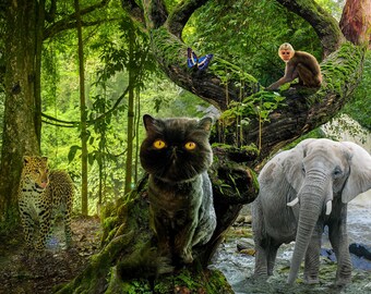 Custom Pet & Human Nature Montage: Wilderness Art Gift
