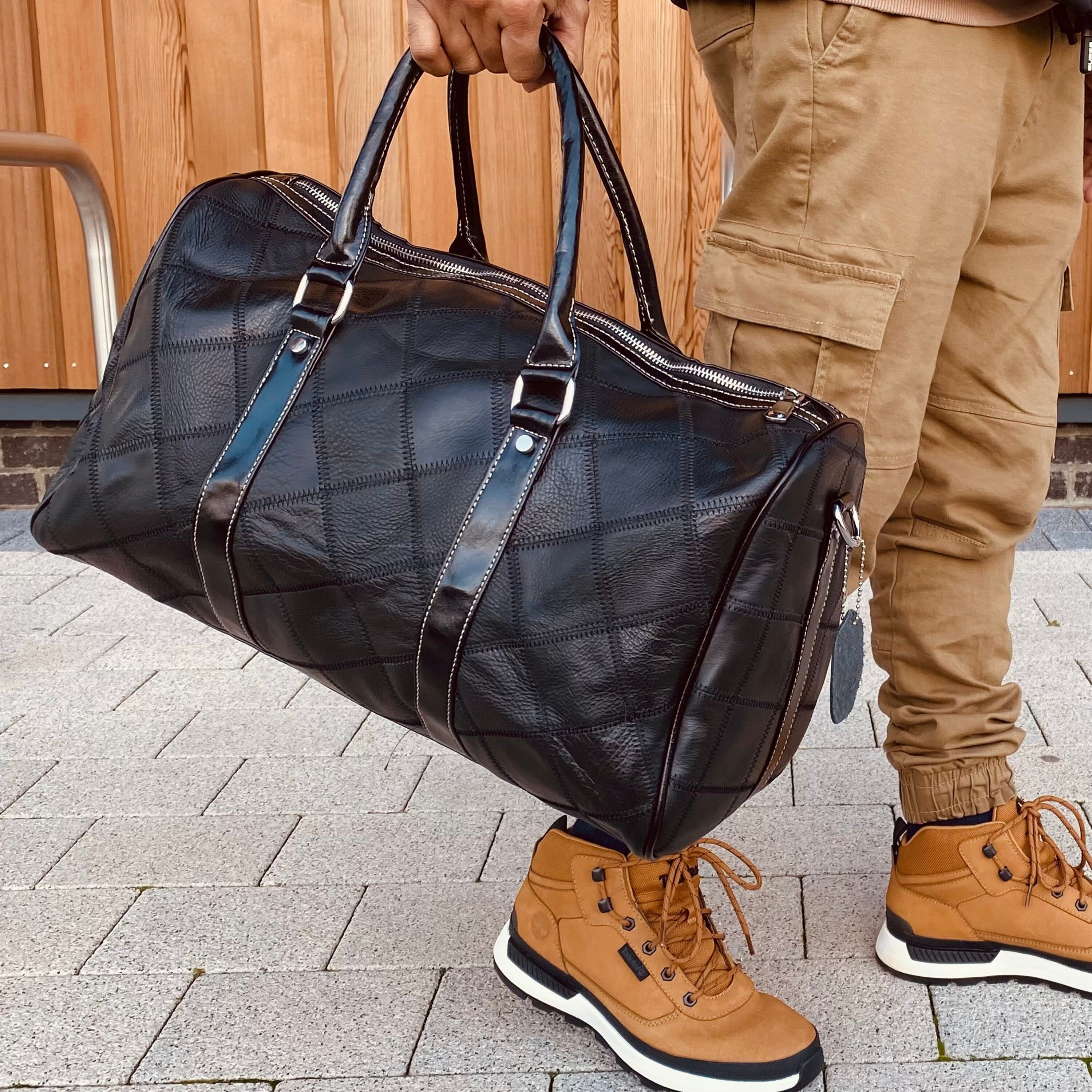 mens leather duffle bolsa monogrammed