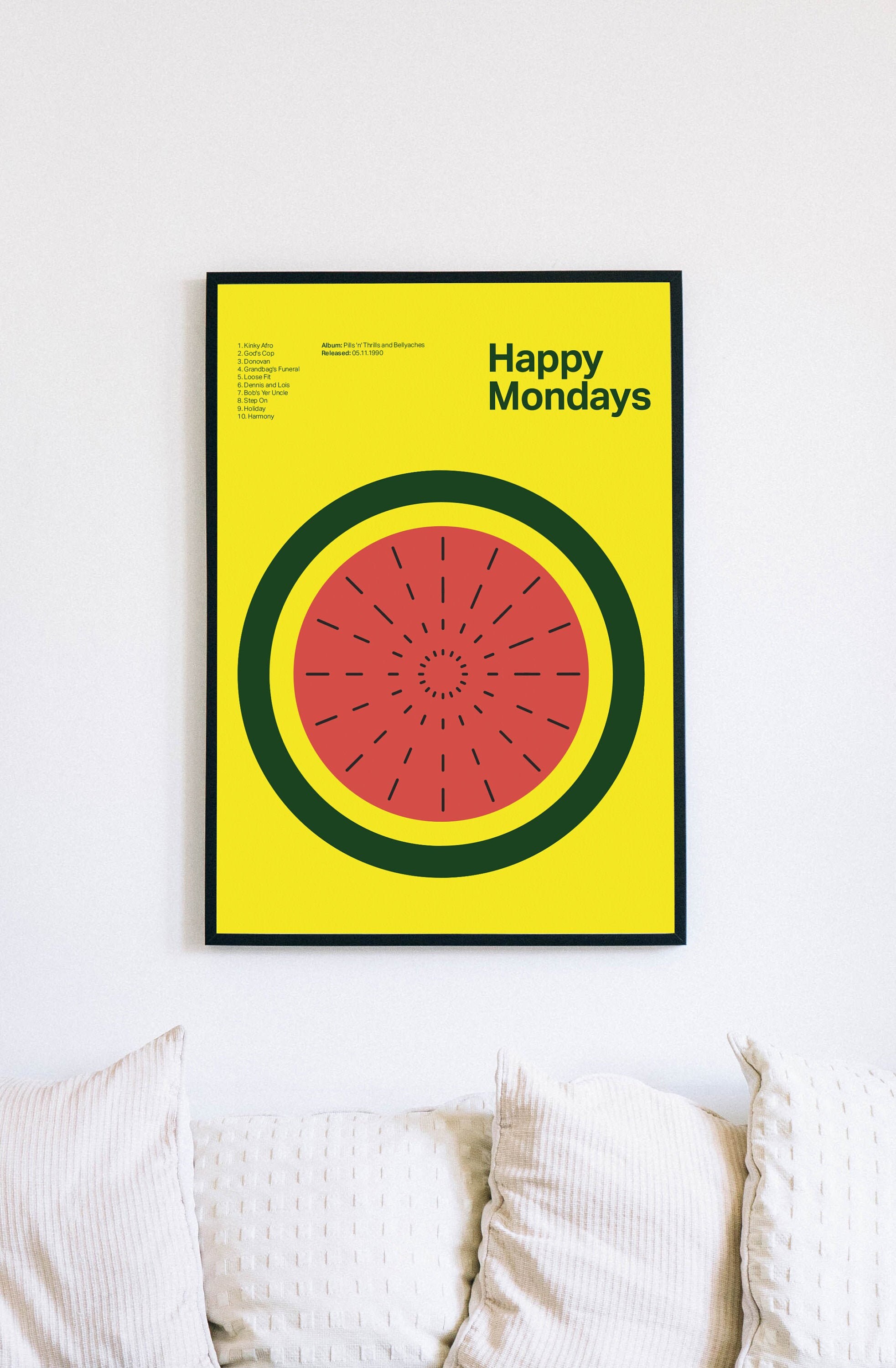 Happy Mondays Print Happy Mondays posterhappy mondaysAlbum Etsy