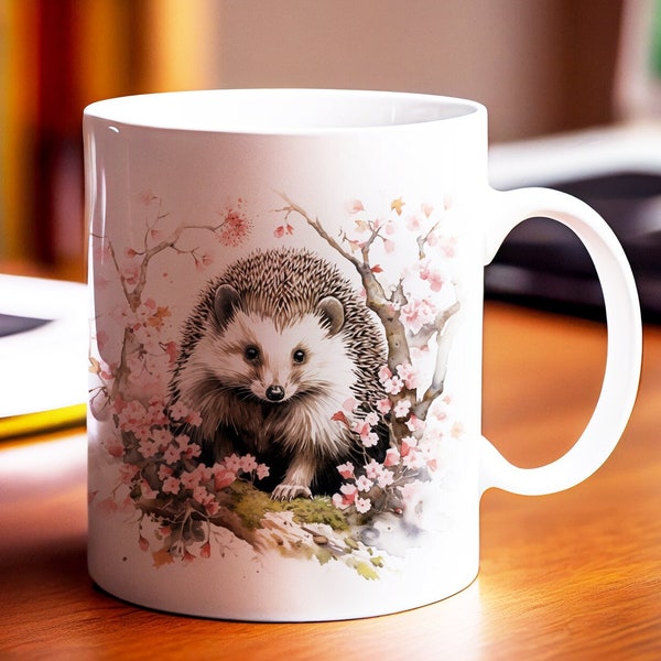 Hedgehog Among Blossoms Mug