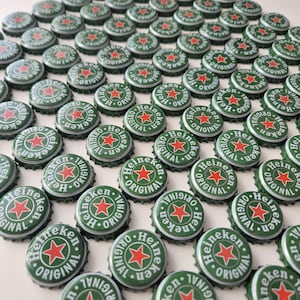100 Heineken bottle tops - recycled