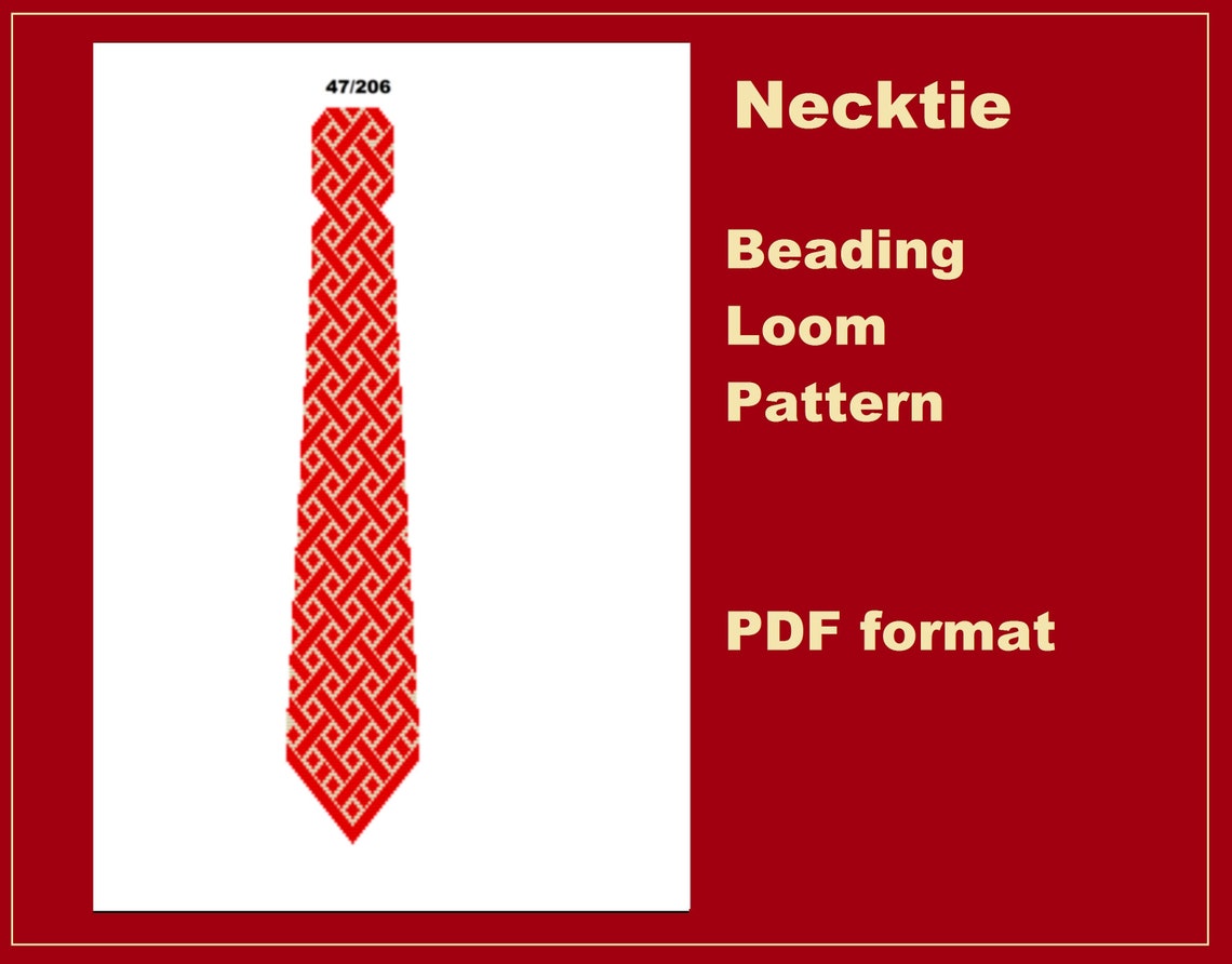 Necktie bead pattern Bead necktie loom pattern Necktie bead Etsy