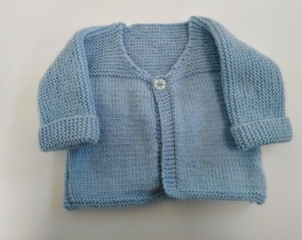 Newborn baby blue cardigan