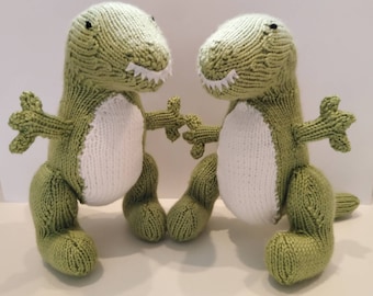 Hand Knitted T-Rex Dinosaur Toy