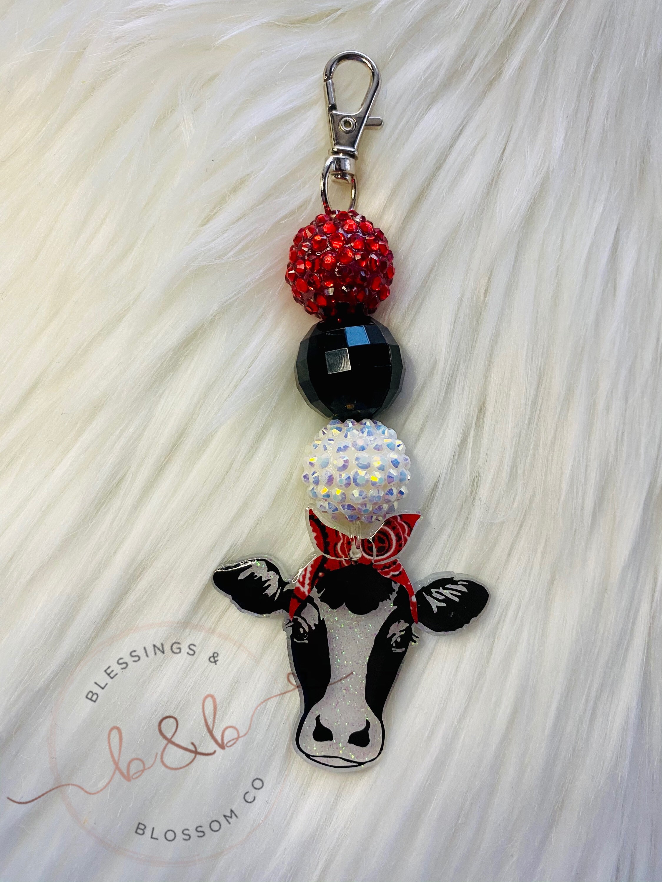 Cow head keychain Etsy