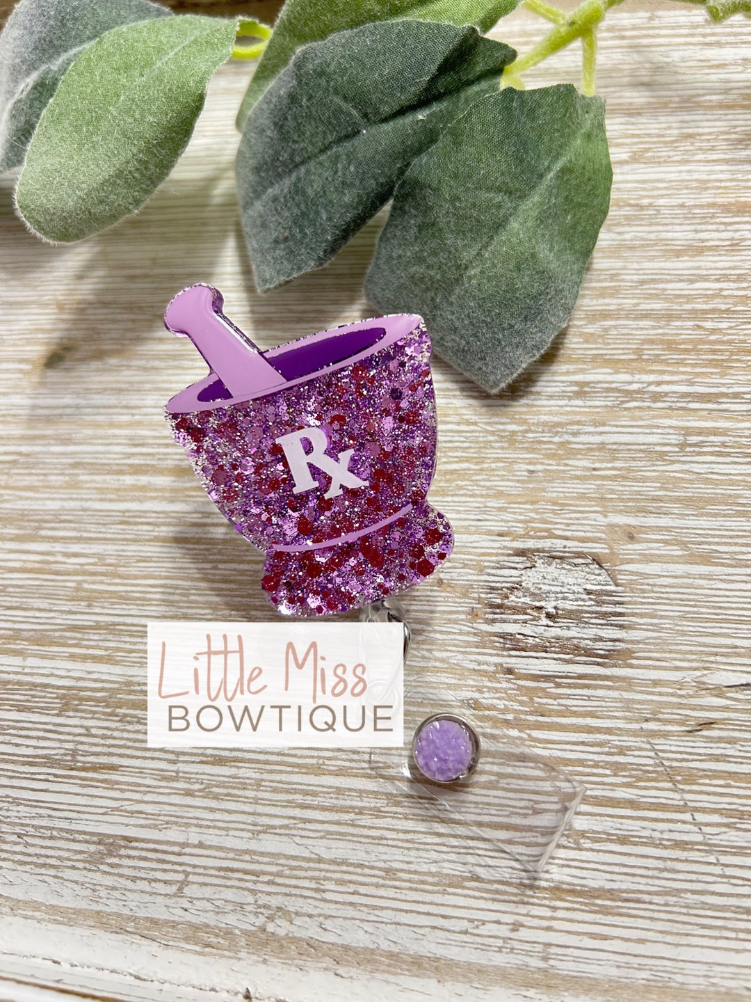 Pharmacy Badge Reel Mortar and Pestle Rx Badge Reel ID Etsy