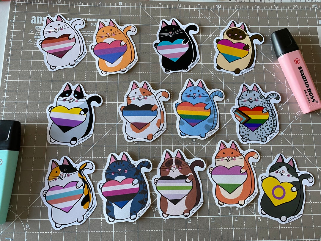 LGBTQIA Cat Sticker Paper or Glossy Photo Stickers Stickers for Laptop ...
